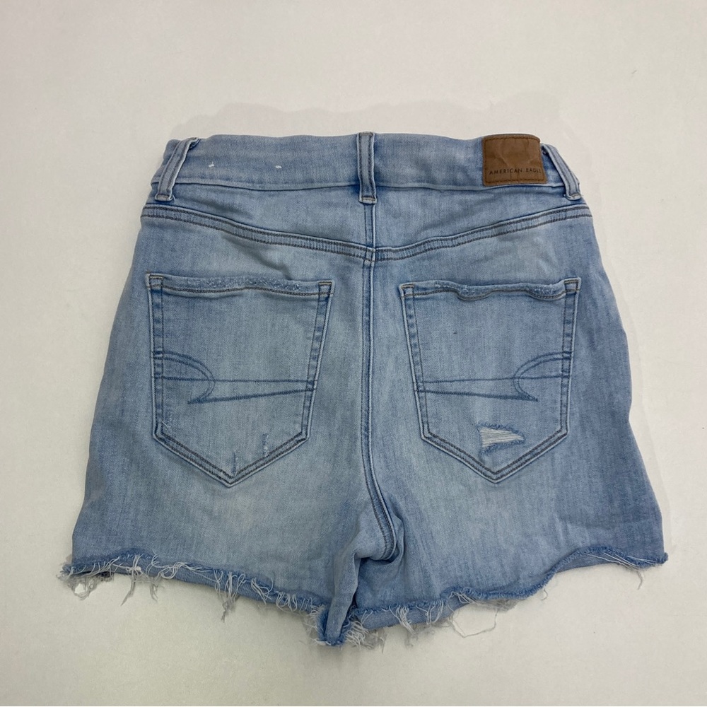 American Eagle Cury Hi Rise Shortie Shorts Size 4 Light Wash